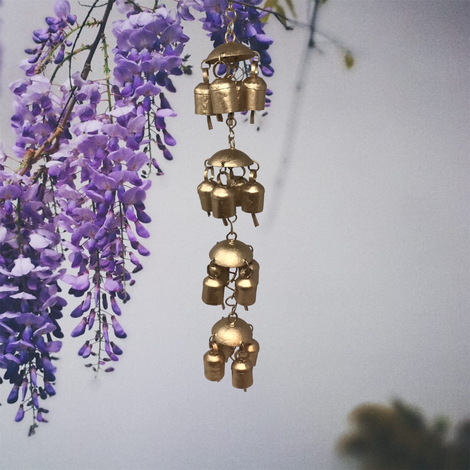 16 Bell Temple Chime-Burnish Gold